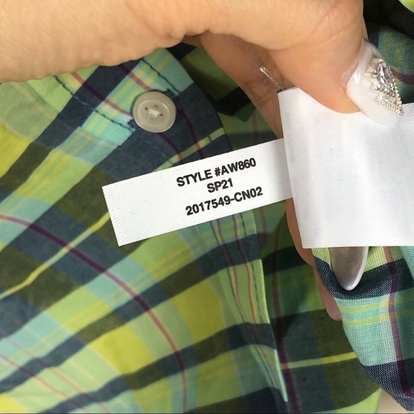 J. Crew Classic-fit silk-cotton voile ruffleneck shirt in spring plaid - Picture 7 of 8